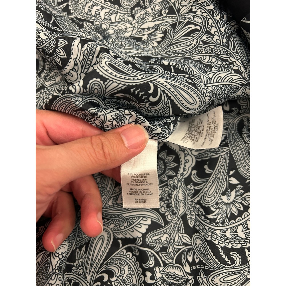 Jones New York Suit Blazer Womens 16 Black Excellent Paisley Lining Stretch - Picture 11 of 12